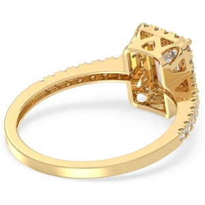 Bague en or jaune 14 carats avec diamant de laboratoire taille émeraude 1,3 carat, certifiée IGI, nouvelle collection REYES, bijoux fins pour mariage. - Product Image 4