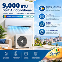 Climatiseur mural split à vitesse fixe, refroidissement et chauffage, 9000 BTU, R410a, pour régions hivernales claires