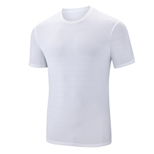Camiseta de Punto de Manga Corta con Cuello Redondo de Secado Rápido para Hombre, Color Sólido, Corte Ajustado, Informal, Azul - Product Image 5