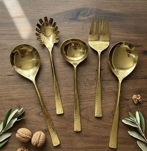 Premium Luxury Stainless Steel Gold Plated <b>Mirror</b> Eco-Friendly Dishwasher Safe Heat Resistant Long Handle Durable Cake Server - Product Image 1
