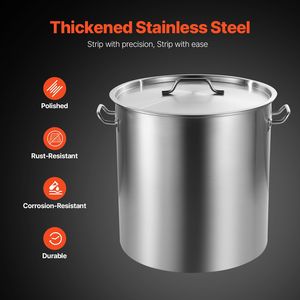 Pentola Grande in Acciaio Inox da 84 Qt con Coperchio a Cestello e Manico - Qualità Commerciale Resistente - Product Image 3