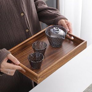 Bandeja Rectangular de Madera Premium para Servicio a la Habitación, Borde Elevado, Acabado Liso, para Servir Comida, Bebidas y Desayuno - Product Image 4