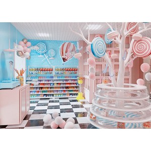 ตู้ลูกกวาดแบบเลือกและผสมเฟอร์นิเจอร์สำหรับร้านขายขนมหวานดีไซน์ตกแต่งภายในร้านขนมแบบทันสมัย - Product Image 5
