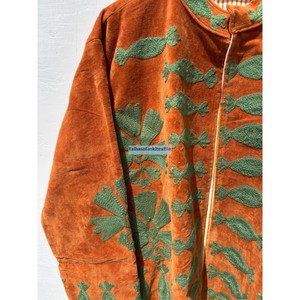 Wholesale B2B Exporter Handmade <b>Velvet</b> Suzani Embroidered <b>Jacket</b> Full Sleeve No Closure Autumn <b>Women's</b> <b>Jacket</b> - Product Image 3
