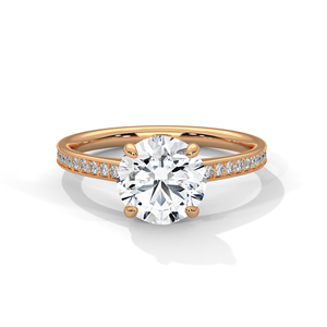แหวนเพชรทองคำ 14K เพชรเพาะเลี้ยงในห้องปฏิบัติการ แหวนทองคำแท้ 18K สำหรับผู้หญิง สไตล์คลาสสิก รับรองโดย IGI แหวนหมั้น แหวนครบรอบ - Product Image 3