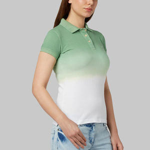 Camiseta de Cuello Polo para Mujer, Color Sólido, Manga Corta, Transpirable, Informal, Tejida, de Algodón y Poliéster, Verano 2026 - Product Image 4