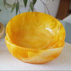 Fournisseur de bols à salade en résine en gros, faits à la main, colorés, toutes tailles et nouveaux designs, avec vaisselle de service. - Product Image 2