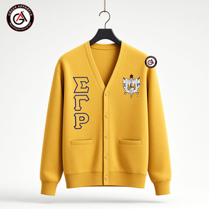 Sigma Gamma Rho Soror Embroidery Women Acrylic <b>Cardigans</b> | SGRho Sorority Embroidered Ladies Custom Style <b>Cardigan</b> <b>Sweater</b> - Product Image 1