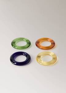 Anillos de Servilleta de Resina Ecológicos Hechos a Mano de Alta Calidad con Conchas y Piedras Incrustadas, Diseño Personalizable, Elegantes, Lujosos y Modernos para Bodas - Product Image 5