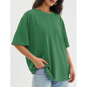 Camiseta Unisex Oversize de Cuello Redondo, Color Sólido, Manga Corta, Hombros Caídos, Corte Holgado, 100% Algodón Jersey, Transpirable y Ecológica - Product Image 4