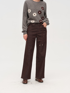 Jean en denim de haute qualité pour femme, taille haute, respirant, décontracté, effet seconde peau, motif floral vintage, coupe droite - Product Image 4