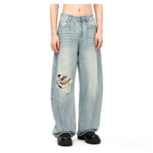 Venta de Fábrica: Jeans de Mezclilla de Pierna Ancha para Mujer, Tallas Grandes, Elegantes y Holgados - Product Image 5