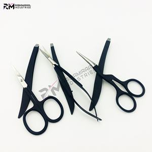 Ensemble de ciseaux à cuticules RMI Silver Shin Tip et ciseaux à ressort couleur noir mat / pince à épiler pour sourcils - Product Image 2