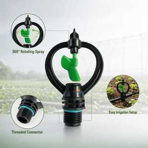 Boquilla Rotatoria Redonda con Rosca Externa para Sistema de Microirrigación de Jardín y Césped, Aspersor de Riego de 360 Grados, 1/2 pulgada de Diámetro - Product Image 2