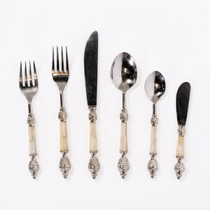 Latest Mother of Pearl Cutlery Set Stainless Steel <b>Dessert</b> <b>Fork</b> Set Premium Pearl Handle Flatware for Wholesale Restaurant Hotel - Product Image 5