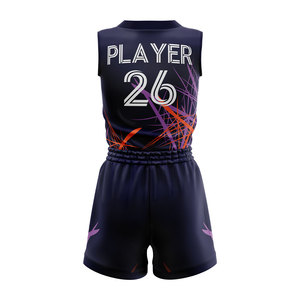 Uniforme d'équipe de basketball personnalisé imprimé par sublimation, sans manches, respirant, 100% polyester, unisexe adulte, vêtements d'équipe athlétique - Product Image 5