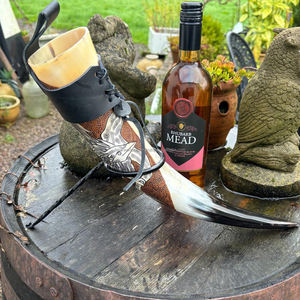 Artisanat de corne à boire de boeuf Viking de haute qualité avec support en métal Artisanat de corne naturelle d'Inde par FWE - Product Image 6