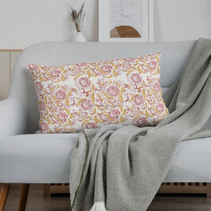 Housse de coussin en coton imprimé à la main, motif floral, 16x16, vente chaude, coussin décoratif carré pour canapé - Product Image 5