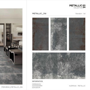 Azulejos de porcelana de alta demanda con acabado metálico en tamaño 60x120cm 600x1200mm 24x48 para aplicaciones interiores de primera calidad - Product Image 1