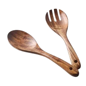 Ensemble de couverts en bois de hêtre naturel en gros, réutilisables, biodégradables, pour cuisine et table - Product Image 4