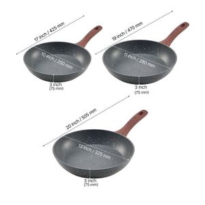 Ensemble de 3 poêles antiadhésives avec poignée pour une cuisson efficace - Product Image 6