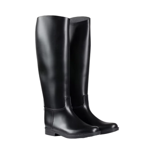 Bottes d'équitation noires brillantes en PVC, confortables et élégantes, hauteur au-dessus du genou - Product Image 1