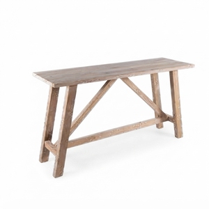 Solid Wood Console Table Modern <b>Rustic</b> A Frame Leg Natural Teak Style Wooden Entryway Table Hallway Sofa Side <b>Desk</b> Home - Product Image 1