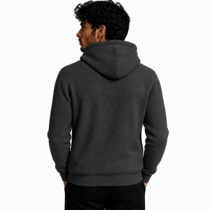 Sudadera con Capucha Tejida Transpirable para Hombre, Personalizada con Estampado, Manga Larga, con Bolsillo Frontal con Logotipo, Sudadera de Punto Acanalado para Otoño - Product Image 2
