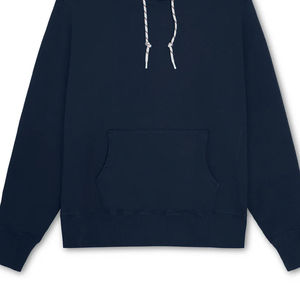 2026 Men's <b>Navy</b> Blue Hooded <b>Sweatshirt</b> Regular Fit Cotton Fleece Casual Pullover with Front Pocket Winter Wear - Product Image 4