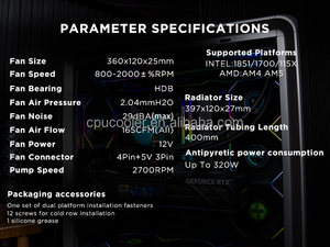 Enfriador Líquido Jungle Leopard Chill Arc360 para Pantalla Curva 3D de 6.67 Pulgadas, Ventilador ARGB, Enfriador de CPU de Escritorio - Product Image 6