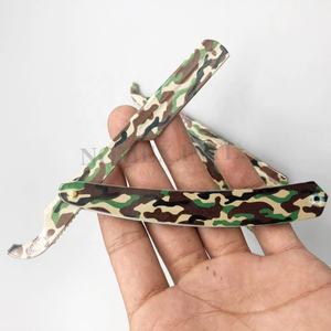 Rasoir à lame unique pour homme en acier inoxydable avec manche en bois imprimé camouflage, qualité supérieure à prix d'usine - Product Image 1