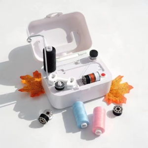 Bobinadora portátil AA0282, mini bobinadora con bobinas e hilos para máquinas de coser, diseño de plástico blanco, fácil de operar - Product Image 1