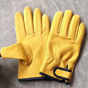 Gants de conduite classiques en cuir de chèvre véritable pour hommes, gants de travail de sécurité en cuir de mouton, gants de travail en peau de chèvre - Product Image 2
