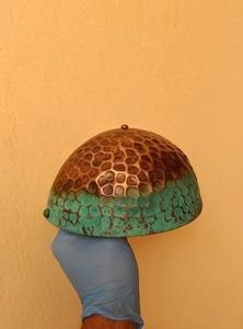 Outdoor Copper <b>Wall</b> <b>Sconce</b> <b>Light</b> with Green Patina Round Design Mediterranean Style Waterproof for Living Room - Product Image 4