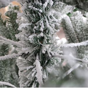 Albero di Natale di pino incernierato artificiale da 7 piedi accorrevano dalla neve con punte bianche realistiche spente - Product Image 6