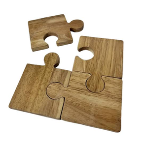 Sous-verres en bois attrayants, design moderne, réutilisables, tons bois naturel, à prix bas - Product Image 4