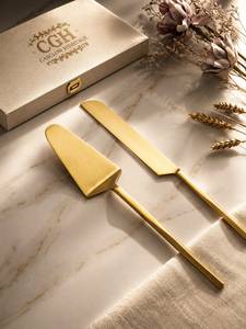Servidor de Pastel de Diseño Único y Elegante, Fabricado en India, con Asa Anudada Dorada de Lujo, Utensilio para Servir Pastel de Primera Calidad - Product Image 2