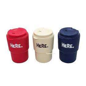 HERE Double gobelet en acier inoxydable rouge - Product Image 1