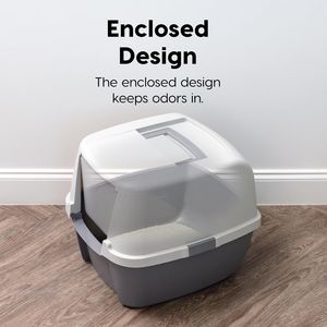 Lettiera per Gatti Grande e Coperta con Maniglia, Chiusura a Scatto, Sportello Anteriore e Paletta per un Facile Accesso - Product Image 3