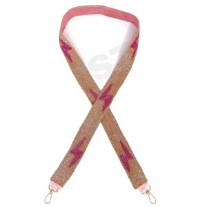 Boulon rose perlé sac à main sangle personnalisé or blanc perle sac sangles personnalisé perlé sangle pour sacs - Product Image 1