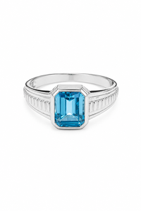 Anillo de Topacio Azul Suizo en Plata de Ley 925 KLSR12418 - Product Image 1
