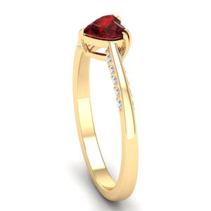 Bague de fiançailles et de mariage REYES, prix de gros, certifiée IGI, or jaune massif 14K 18K 22K, pierre précieuse rubis, bijoux fins pour femmes - Product Image 3