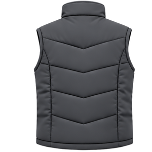 Chaleco Acolchado Gris Carbón para Hombre, Sin Mangas, Cuello Alto, Cierre Frontal, Ligero, Cálido, para Invierno, con Bolsillos Laterales con Cierre - Product Image 2