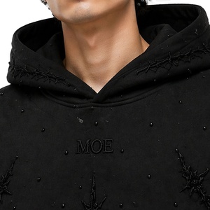 Sudadera con Capucha Personalizada con Bordado 3D de Alta Calidad, Ajuste Holgado, Forro Polar de Algodón de 400 g/m², MOQ Bajo, Sudadera para Hombre - Product Image 4