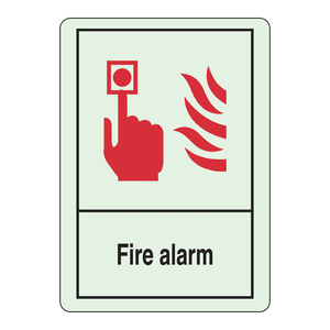 Señal de Alarma contra Incendios de PVC de Alta Visibilidad Brady, Señal de Seguridad Resistente al Calor para Interiores y Exteriores - Product Image 1