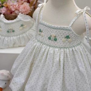 Vestido de Bebé Niña al por Mayor, Floral, de Algodón, Bordado a Mano, Estilo Casual Suave, Vietnam OEM - Product Image 1