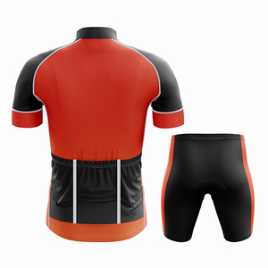 Uniformes de ciclismo para hombre de alta calidad, de color sólido, manga corta, con cremallera, conjunto de jersey y pantalones cortos para adultos. - Product Image 2