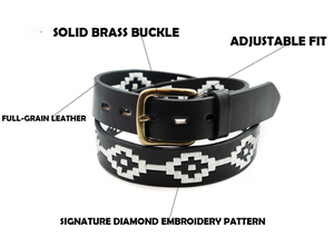 Factory Direct Custom Genuine <b>Leather</b> Polo <b>Belt</b> Hand <b>Woven</b> Pattern <b>Belt</b> Durable Cowhide Polo <b>Belts</b> Wholesale Bags Case LPB-0063 - Product Image 2