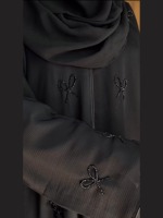 Ensemble Abaya Niqab Noir Premium pour Femmes |   Tenue islamique élégante et modeste à couvrance totale avec des détails luxueux
