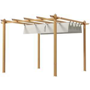 Pergola Retrattile in Alluminio 3x3m Color Crema con Tenda Impermeabile, Riparo Parasole per Patio, Giardino, Villa, Cortile, Parco - Product Image 1